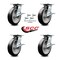 Service Caster 8 Inch Rubber on Aluminum Caster Set with Roller Bearings and Brakes/Swivel Lock SCC-35S820-RAR-SLB-BSL-4 - alternate 3